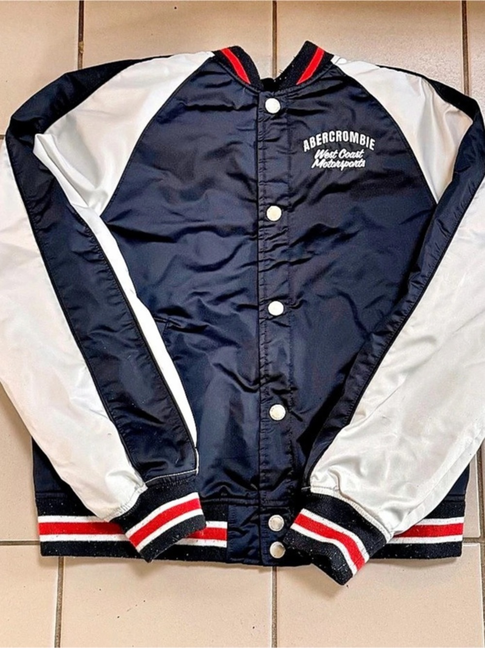 Abercrombie West Coast Motorsports Kids Racing Varsity Jacket Boys 9/10